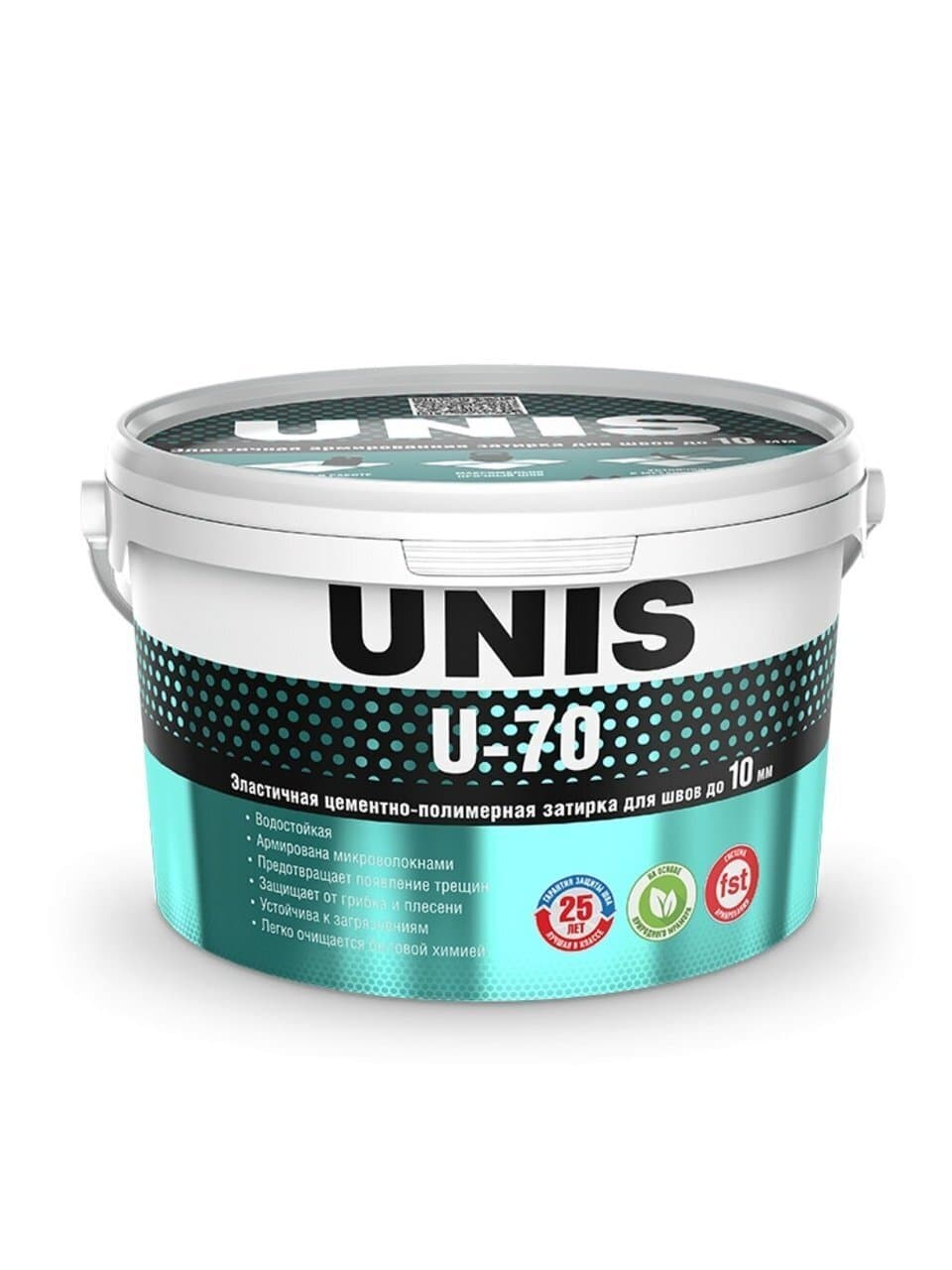 Затирка для швов Unis, U-70, 2 кг, жемчужно-серая, ведро, С09