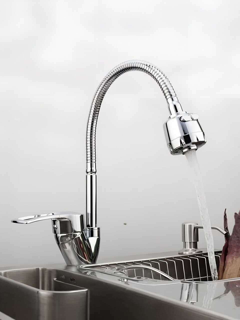 Смеситель для кухни, Frap, гибкий излив, с картриджем, хром, F43701-B