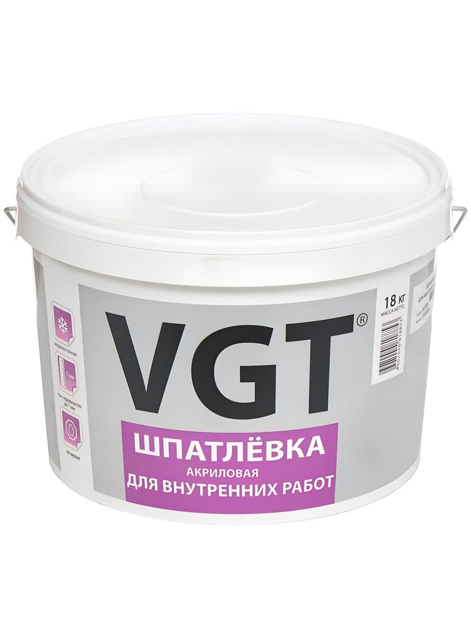 Шпатлевка VGT, акриловая, для внутренних работ, 18 кг