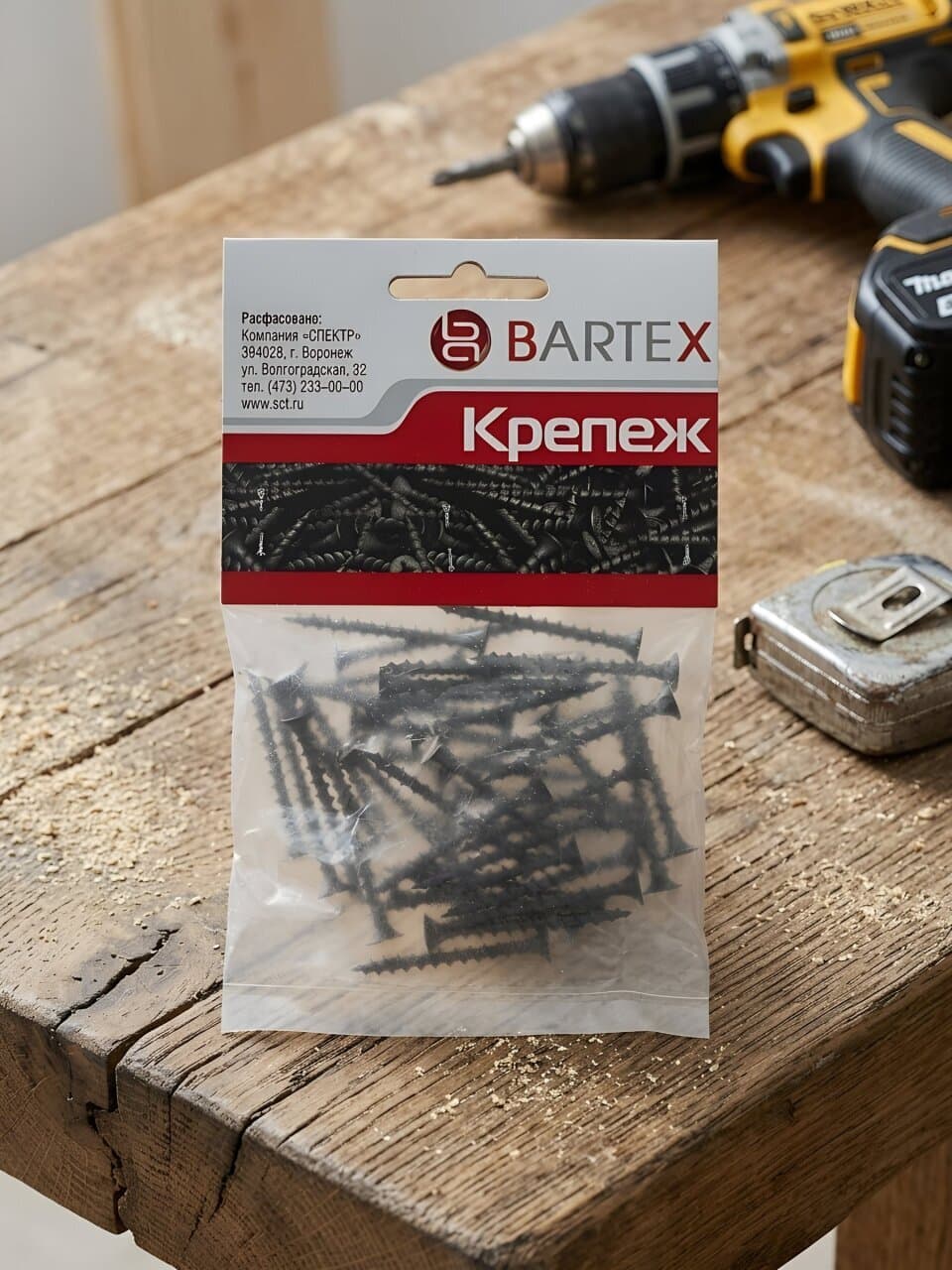 Саморез по дереву и гипсокартону, диаметр 3.8х64 мм, 25 шт, пакет, Bartex