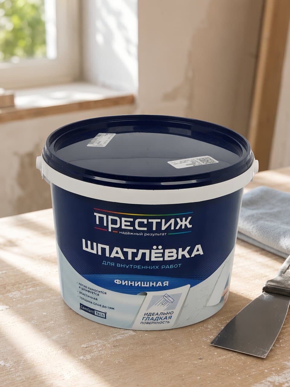 Шпатлевка Престиж, акриловая, финишная, для внутренних работ, 3 кг
