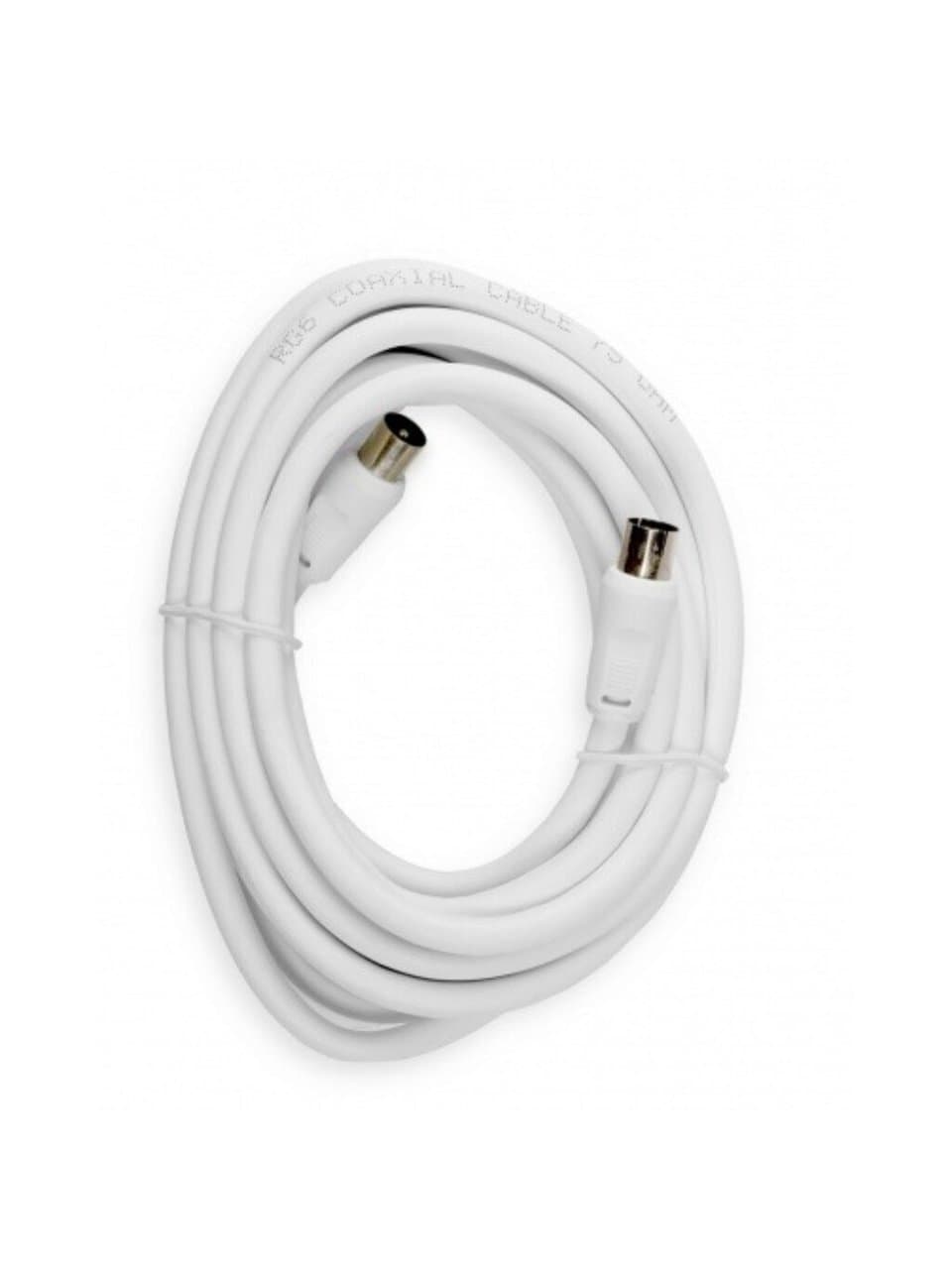Кабель антенный, 5 м, разъемы M-F, белый, Smartbuy, K-TV235-50