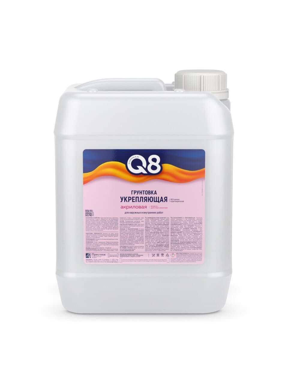 Грунтовка водно-дисперсионная, акриловая, Formula Q8, проникающая, для внутренних и наружных работ, 10 л