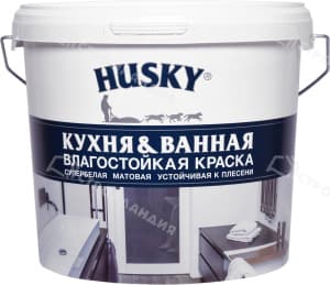 Краска влагостойкая HUSKY для кухонь и ванных комнат 5 л