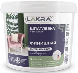 Шпатлевка латексная финишная ЛАКРА белая 9 кг