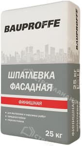 Шпатлевка цементная BAUPROFFE фасадная финишная серая 25 кг