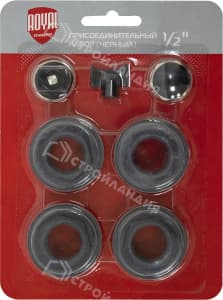 Комплект для монтажа радиаторов ROYAL THERMO 1/2" без кронштейнов черный