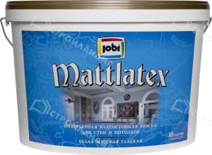Краска интерьерная JOBI MattLatex латексная влагостойкая 10 л