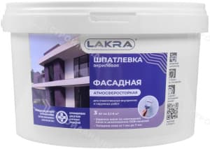 Шпатлевка акриловая фасадная ЛАКРА 3 кг