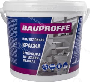 Краска влагостойкая латексная BAUPROFFE супербелая (7кг)