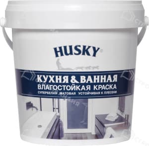 Краска влагостойкая HUSKY для кухонь и ванных комнат 0,9 л