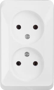 Розетка двойная накладная SCHNEIDER ELECTRIC Wessen Этюд без заземления белая ОП