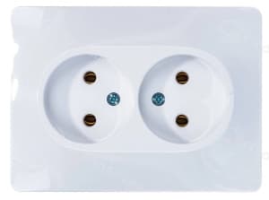 Розетка двойная встраиваемая SCHNEIDER ELECTRIC Glossa без заземления белая