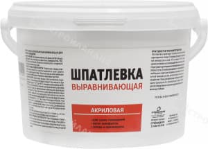 Шпатлевка акриловая выравнивающая для сухих помещений 5 кг