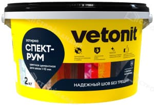 Затирка цементная для швов VETONIT комфорт спектрум 10 чёрный 2 кг