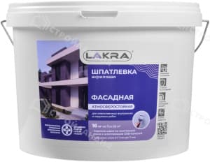 Шпатлевка акриловая фасадная ЛАКРА 16 кг