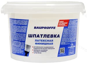Шпатлевка латексная BAUPROFFE Финишная белый 3 кг