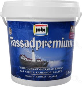 Краска акриловая JOBI FassadPremium фасадная база С прозрачная 0,9 л