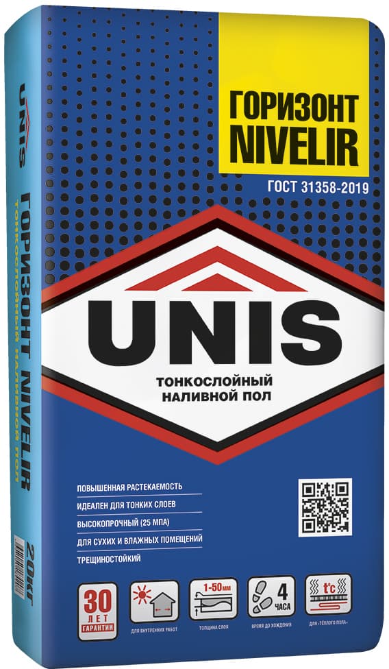 Пол наливной Юнис Горизонт NIVELIR финишный 20кг