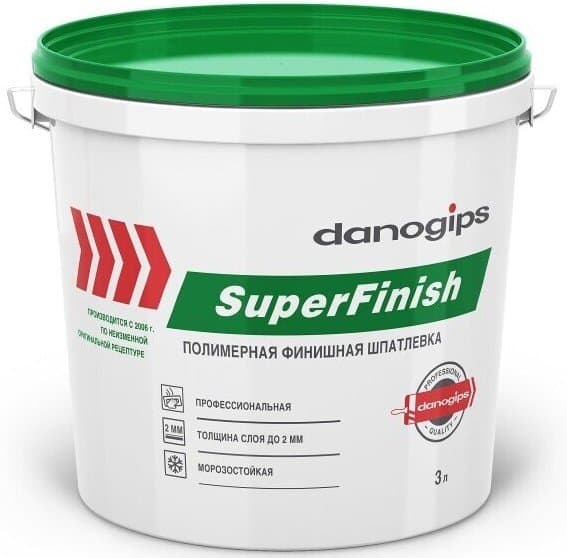 Шпатлёвка полимерная готовая Danogips SuperFinish финишная 5кг