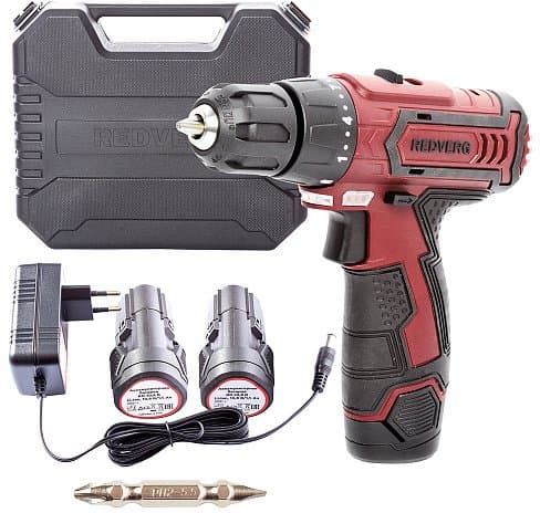 Шуруповерт аккумуляторный RedVerg RD-SD10L/2Y Li-ion, 25Нм, 10.8В, 2х1.5Ач